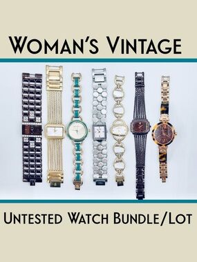 7 Used Untested Name Brand Ladies Watch Lot / Bundle